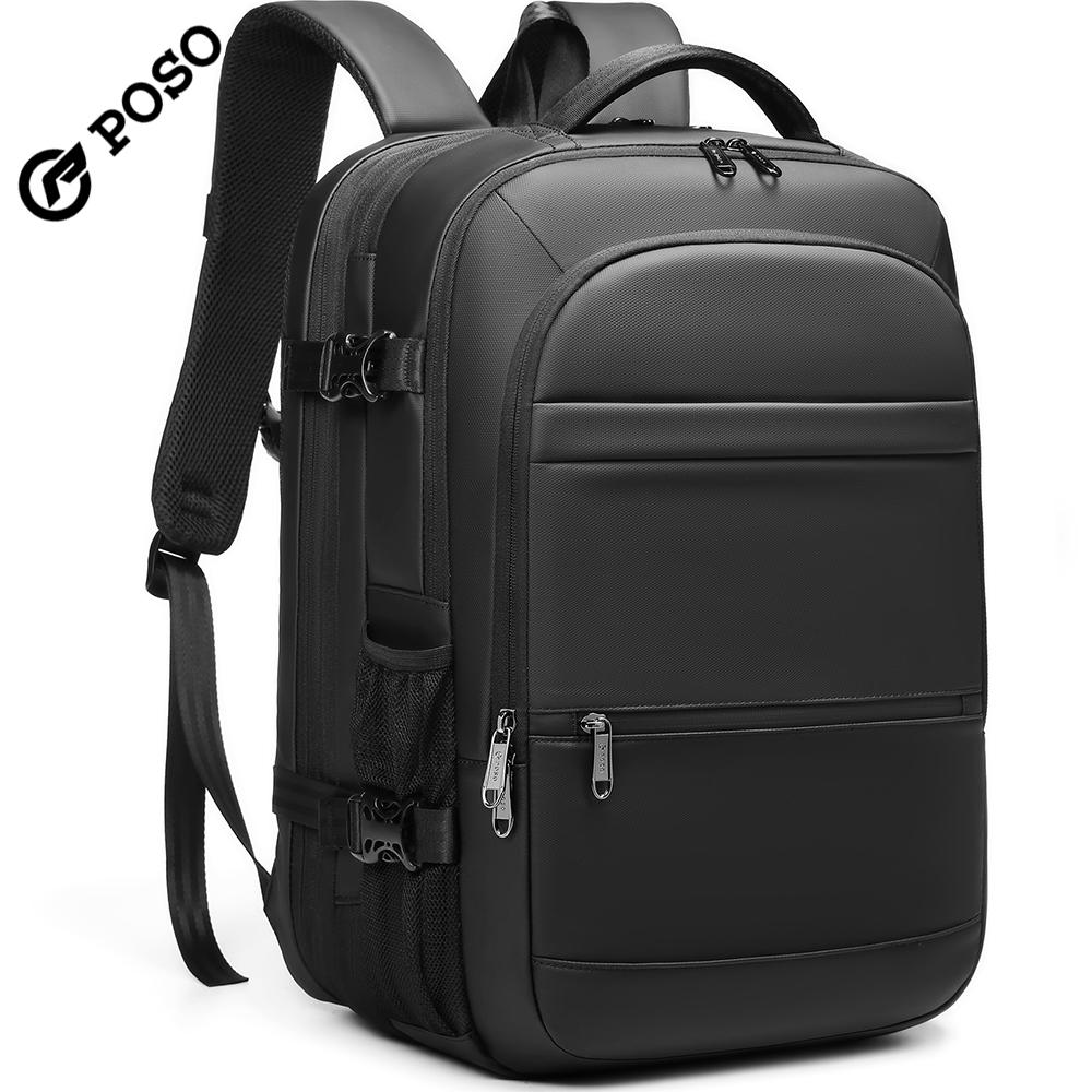 Pánský batoh pro 17/17,3palcový notebook Velkokapacitní 45 l Rozšiřitelný, S nabíjecím portem USB, otevírání o 180°, Kufr o velikosti 22 palců