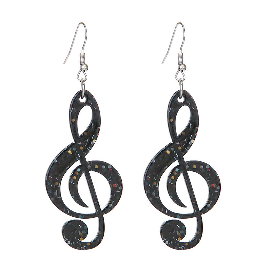Lightweight Acrylic Musical Note Shaped Dangle Earrings Trendy Ear Studs for Women Girls Handmade Ear Accessories