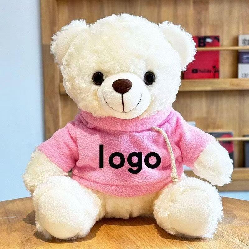 Teddy Bear Plush Toy with Cute Logo and School Emblem Design