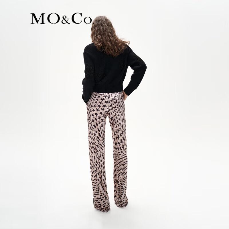MO&Co. Rock Star Velvet High-Waisted Straight-Leg Pants