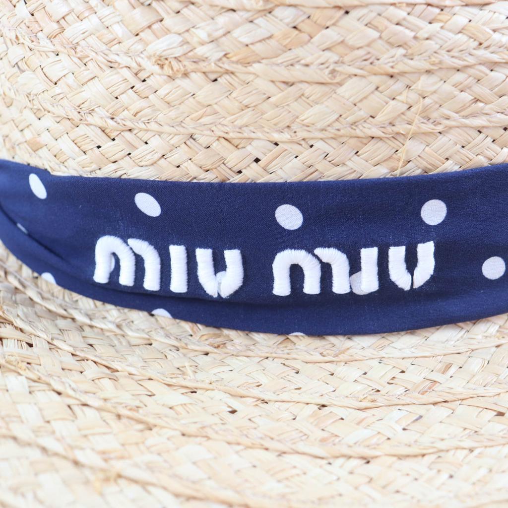 Excellent MIUMIU hat natural Raffia Women S 5HC255 Used