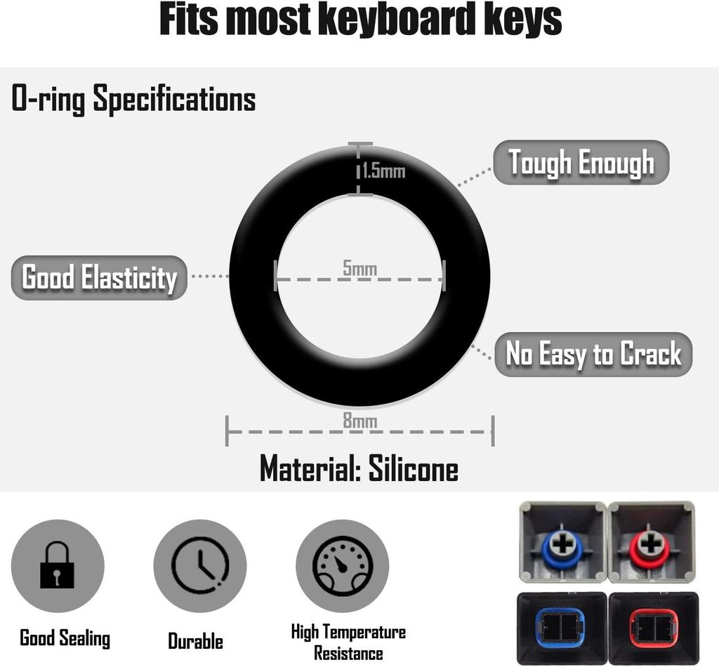 120 pces teclado mecânico silicone o-ring amortecedor de interruptor ultra-silencioso, para amortecedores de teclados de interruptor de chave cereja mx