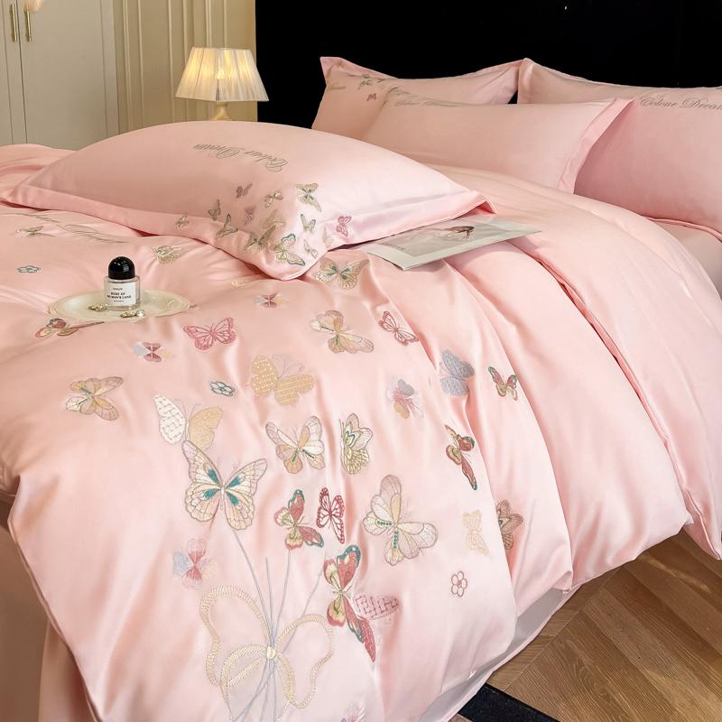 60s Light Luxury 100% Cotton Embroidered Four Piece Set