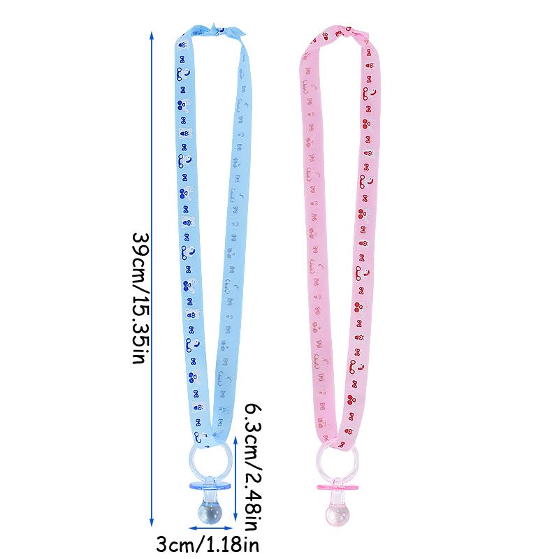 10pcs Pink Blue Baby Pacifiers Necklace for Baby Shower Gender Reveal Party Table Decoration Birthday Game Party Favors