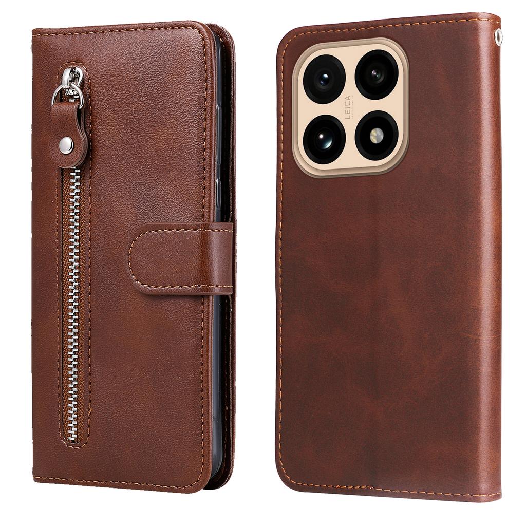 For Xiaomi 15T PU Leather Cases with Zipper Pocket Wallet Phone Cover Stand