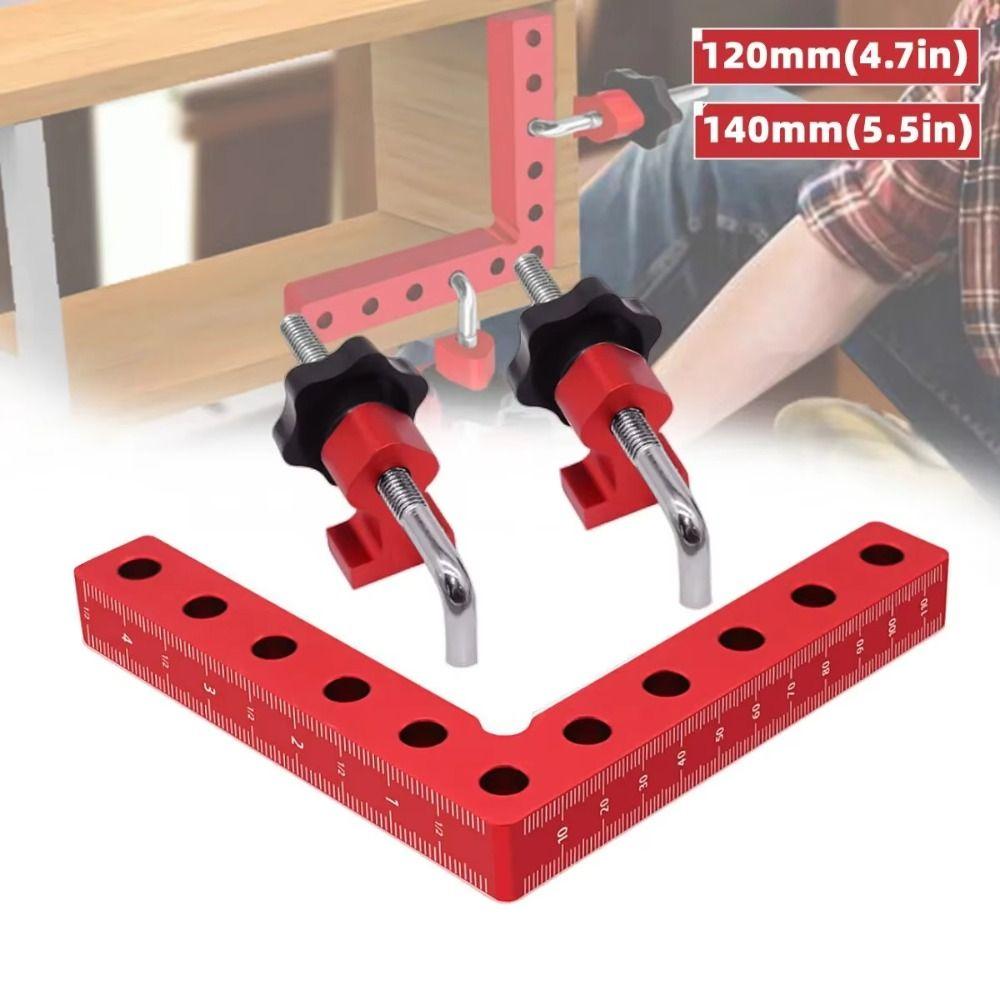 120/140mm Right Angle Fixing Clip L-shaped 90 Degree Auxiliary Fixture Woodworking Clamping Tool Aluminum Alloy