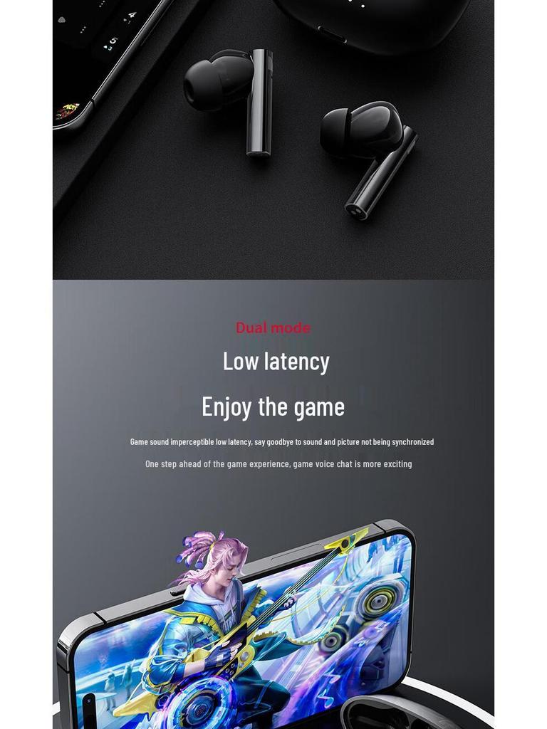 GT23 Wireless Bluetooth Earphones: Ultra-Long Battery, High-Quality Sound, Low Latency for Gaming and Music.
