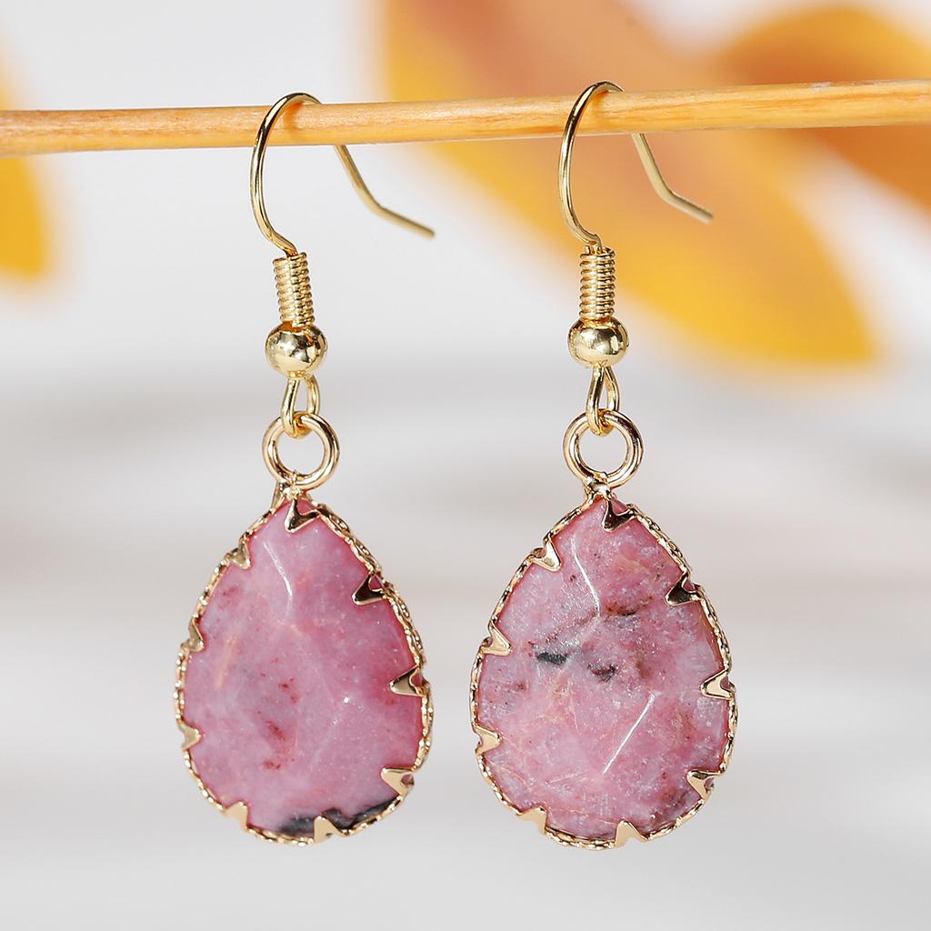 Natural Crystal Earrings, Edging, Cut Surface, Water Droplets, Amethyst Earrings, accessories,Christmas Gift, Valentine's Day Gift, Girlfriend Gift