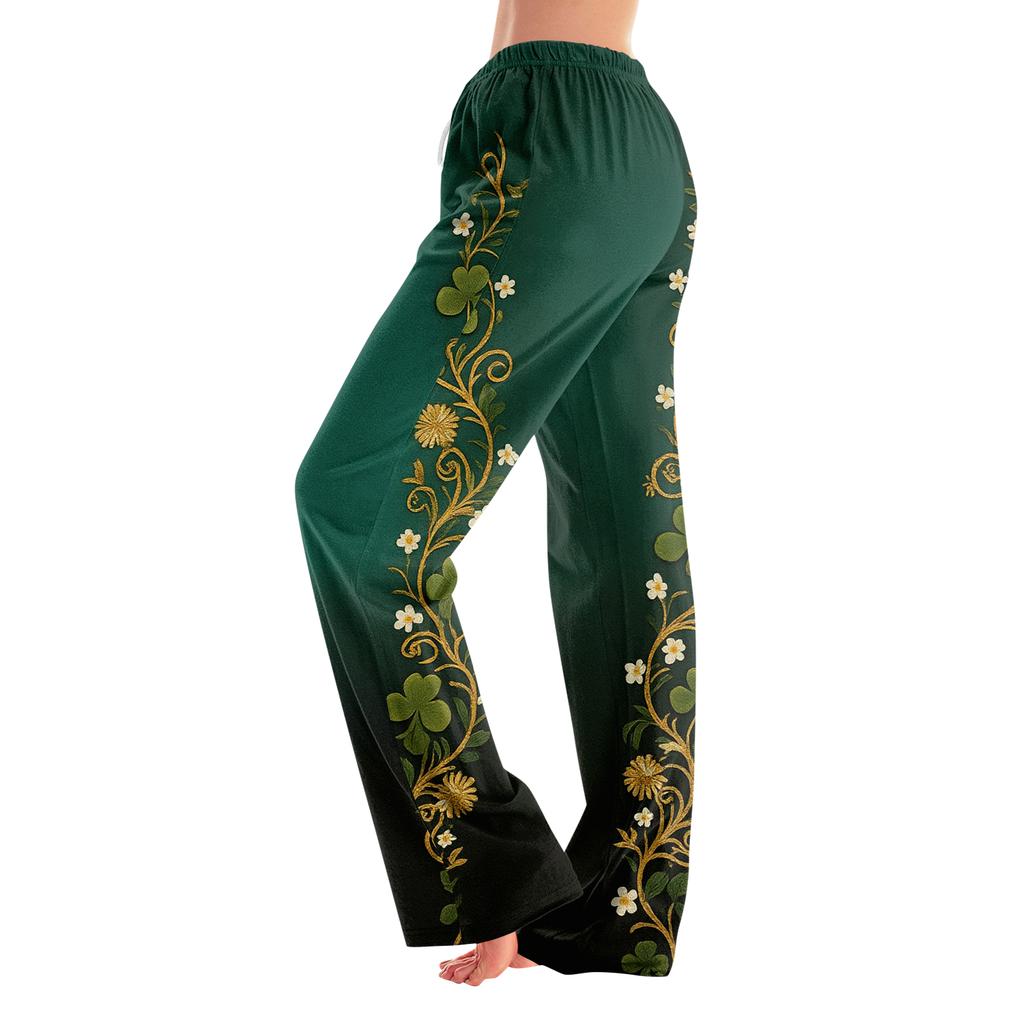 Pajama Pants Sleepwear Casual Drawstring Elastic Waist Pants Comfy Straight Yoga Loose Trousers