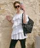Dyuidyui Tiered Diagonal Frill Top_White