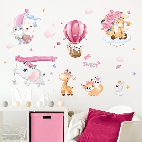 

1 комплект настенных наклеек с рисунком в виде шаров из мультфильма, многоразовые ПВХ-наклейки с изображением животных из мультфильма