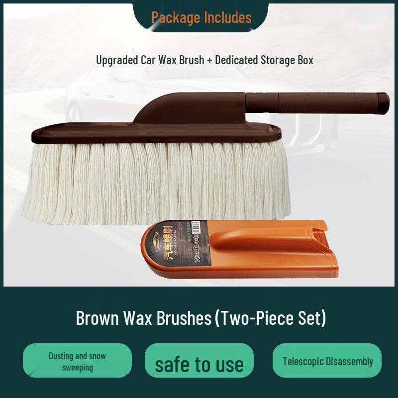 Car Cleaning Duster & Snow Removal Brush with Wax Mop