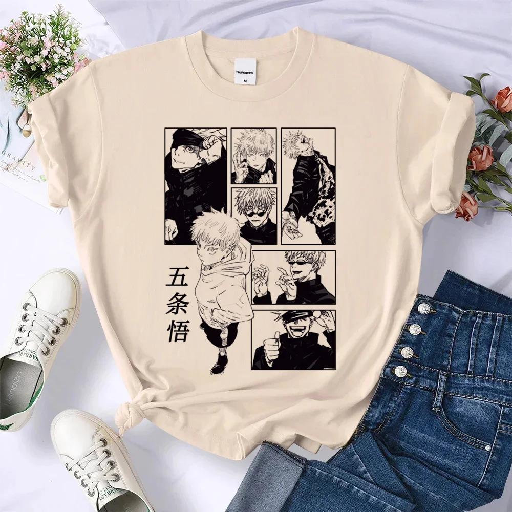 

Jujutsu Kaisen Gojo Satoru Top Women Streetwear Tshirt Female Anime 2000s Designer Clothing Hip Hop Tops Casual Female Clothing L
