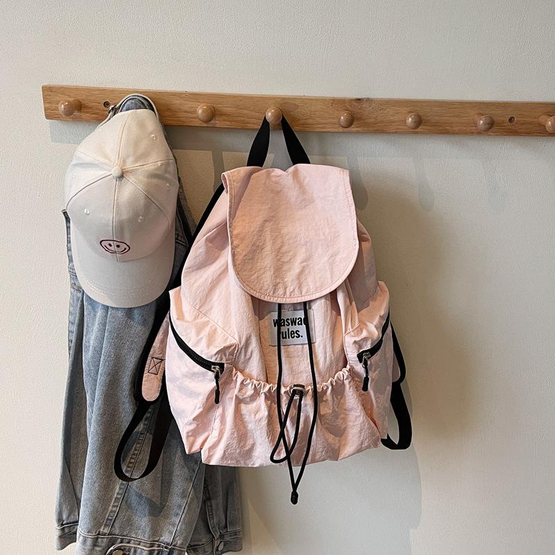 Schoolbag Korean version casual lightweight drawstring backpack new outdoor mountaineering large-capacity backpack student class commuting schoolbag