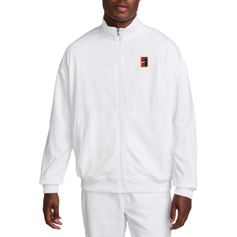 Nike Logo Stand Collar Zipper Drop Shoulder Long Sleeve Jacket Men Jackets White FZ6925-100