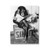 Black White Fun Animal Monkey Orangutan Read Newspaper Play Chess Poster and Print Wall Art Canvas Painting Picture Home Decor