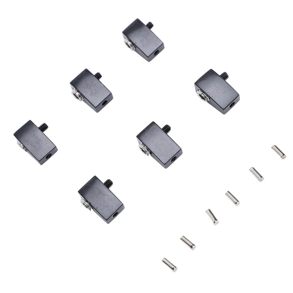 6Pcs Guitar String Locking Nut Split Type Bridge Lock Headless Electric Guitar Parts Accessories Black