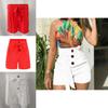 Stylish Women's High Waisted Button Shorts For Summer Casual Loungewear Comfort