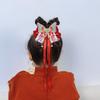 Red New Year Hairpin Ribbon Hanfu Hair Ornamen Holiday Bow Ribbon Hair Clip  Festival