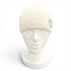 Great CHANEL Knit cap COCO Mark Heart Rhinestone Knit Hat white cashmere Women Used