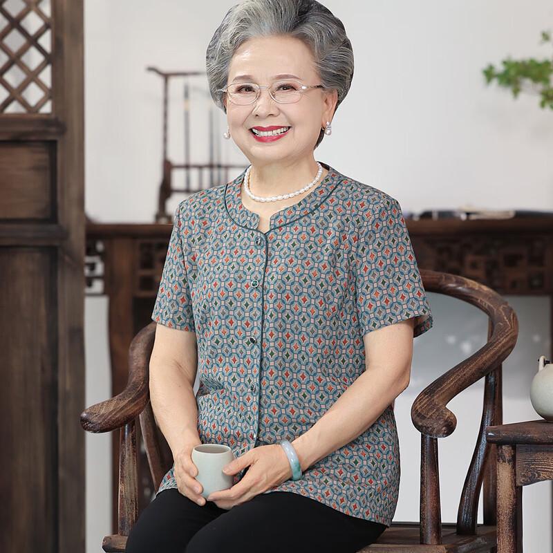 Da Tang Fu Ren Women s Short Sleeve Cardigan Shirt L