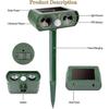 Ultrasonic Animal Repeller Outdoor, Solar Power Animal Repeller With Pir Motion, Waterproof Ultrasonic Pest Repeller Cat 26s