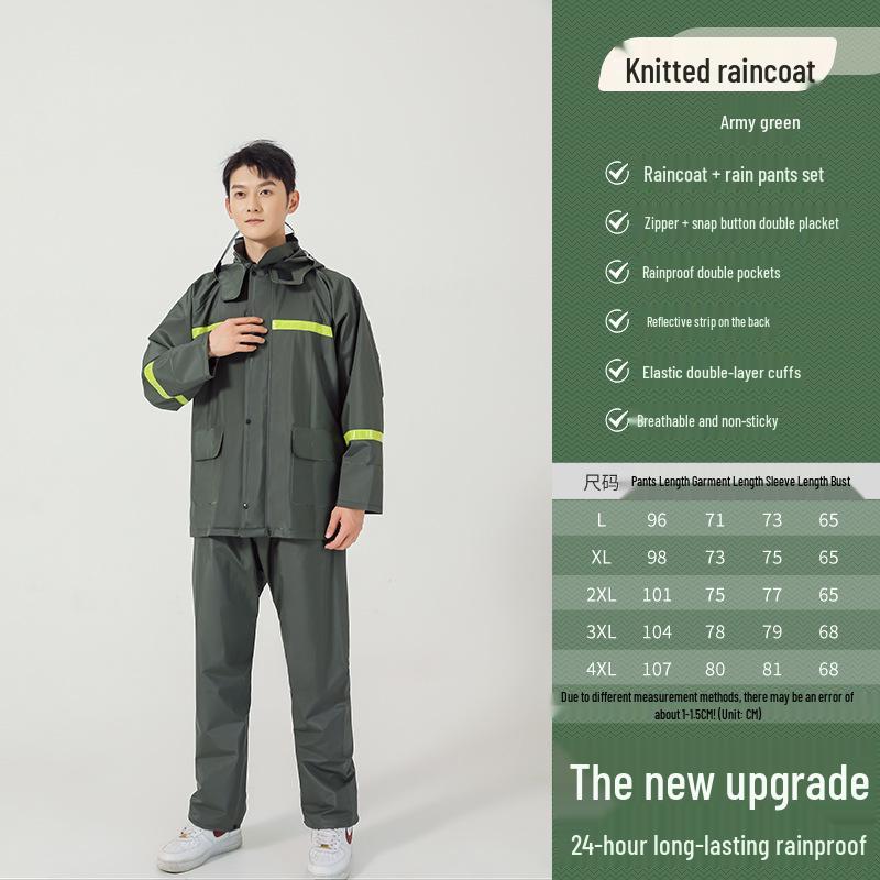 Full-Body Waterproof Riding & Hiking Reflective Raincoat and Pants Set