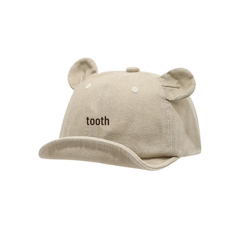 Korean Baby Hat: Spring/Autumn Unisex Toddler Bear Baseball Cap, Cute Soft Brim Duckbill Design