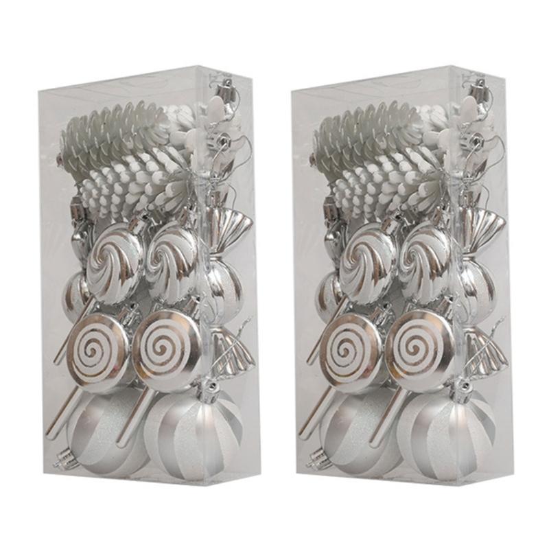  Assorted Christmas Tree Hanging Baubles Stylish Holiday Parties Essential Charm