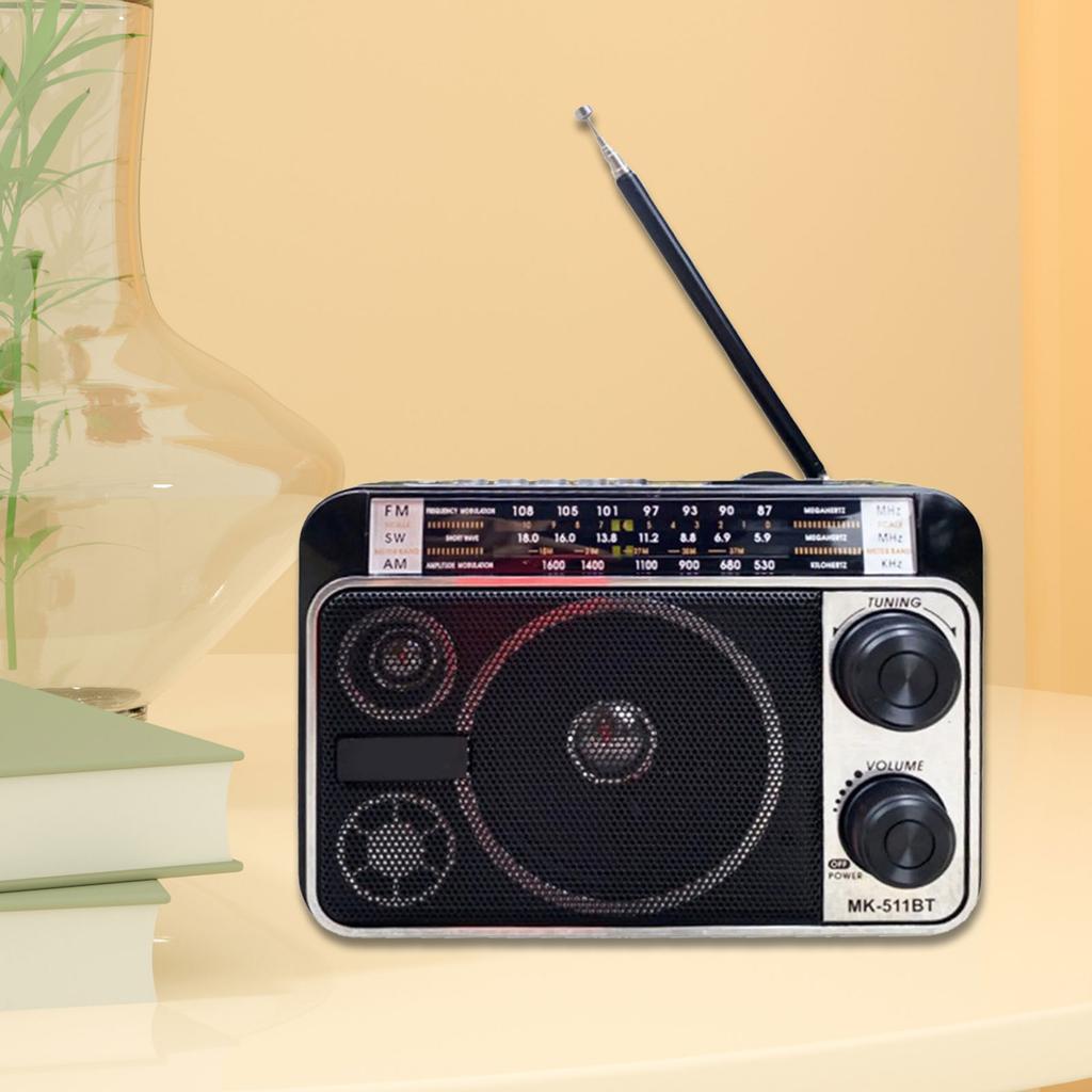 511BT FM Vintage Radio Bluetooth-compatible Speaker Lightweight Portable Radio with  Easy Tuning Knob Miusic Enhancement