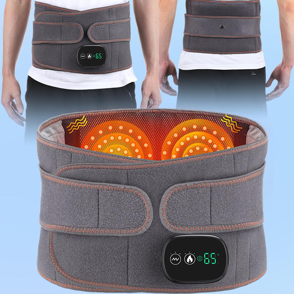 Waist Brace Support Belt Belly Back Massager Heating Infrared Waist Lumbar Warmer Pain Relief Cordless Massage Belt Men