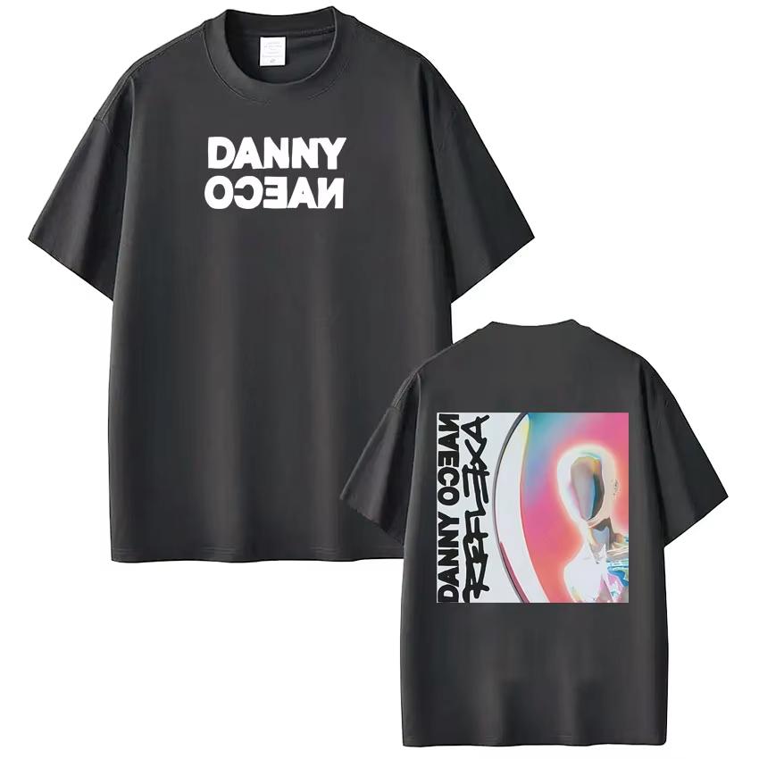 Rapper Danny Ocean Reflexa Tour 2025 Grafik T-Shirt Herren Hip Hop T-Shirt Lässig Baumwolle Kurzarm Ästhetik T-Shirts Fan Geschenke