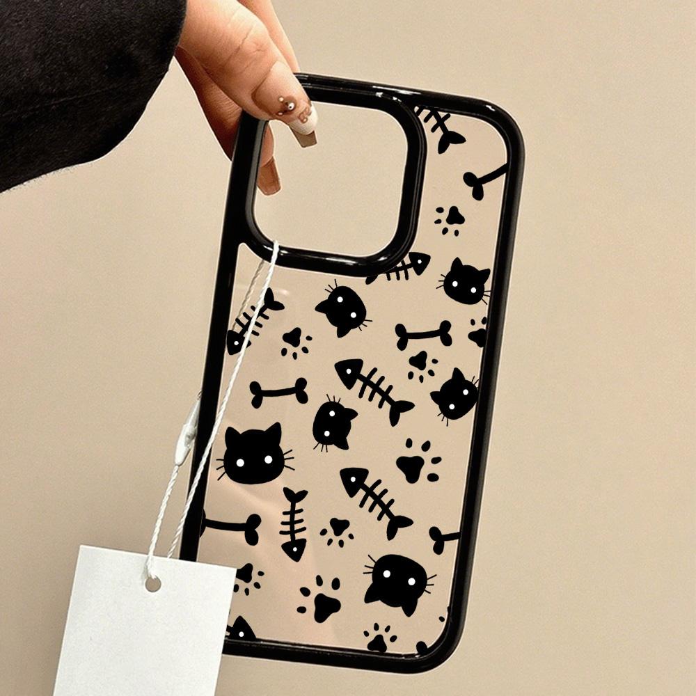 

Акриловый чехол для телефона для iPhone 11 12 13 14 Pro 12 14 16 Pro Max для Samsung A16 A36 A56 S24 FE Высококачественный расписной противоударный чехол для мобильного телефона iPhone 16 чёрный