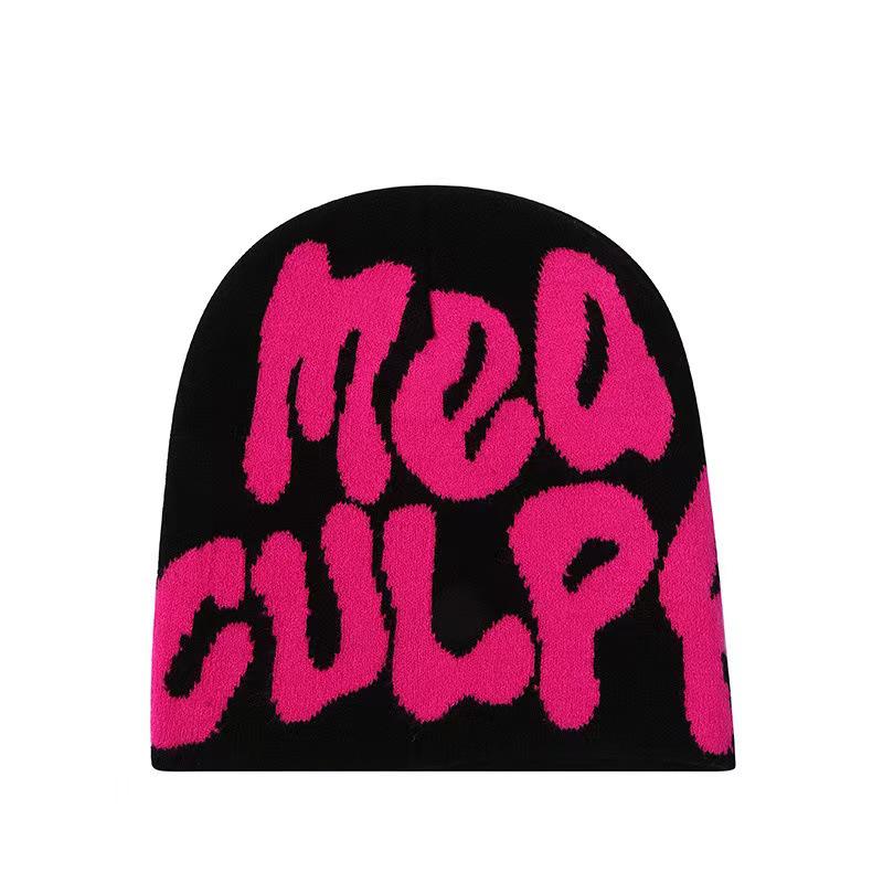 Unisex Hip-Hopová Pletená Čepice s Nápisem: Stylová teplá pletená čepice Streetwear