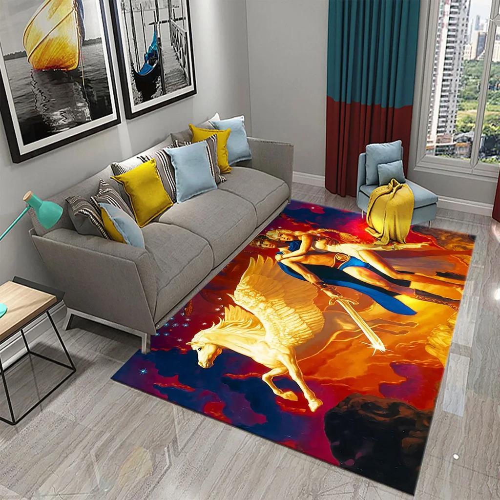 3D Ancient Greek Mythology Carpet for Non-slip Doormat Kitchen Bathroom Mat Living Room Floor Carpet Welcome Bedroom Decor Rugs