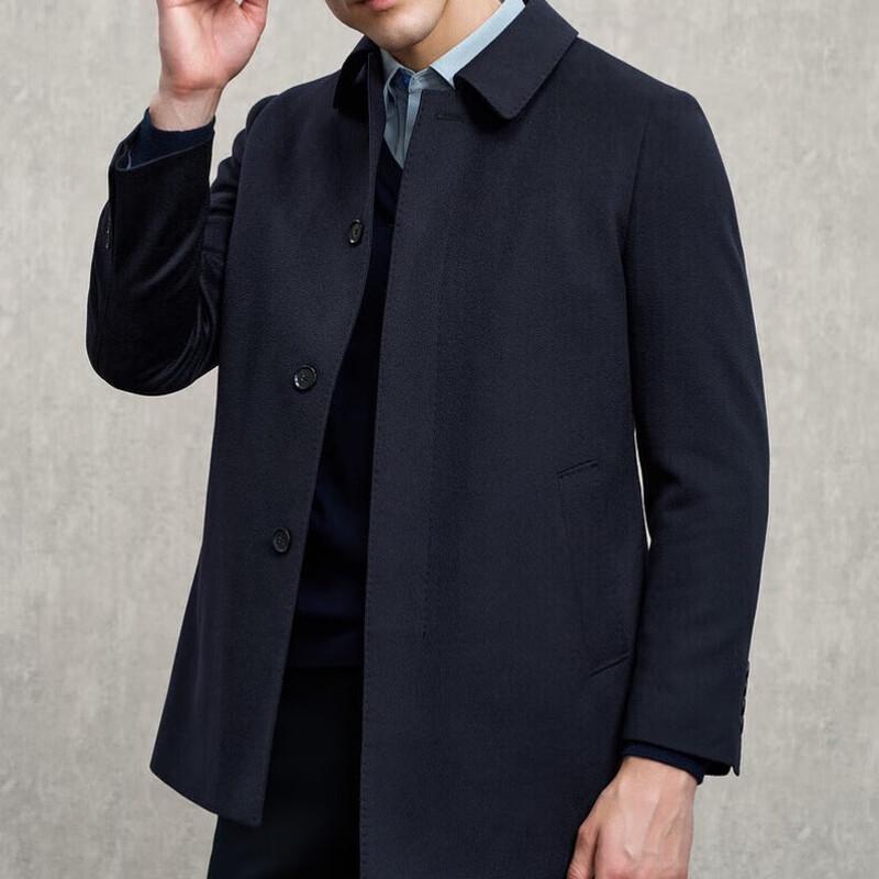 EMZ Men's 100% Wool Long Overcoat