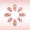 24Pcs Square Press On Nail Glues On Nail French Fake Nail Designs False Nail Artificial Nail Gifts for Women and Girls