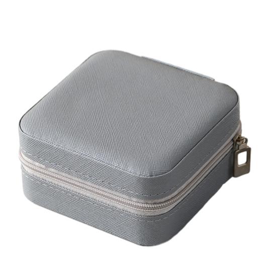 Mini Jewelry Storage Box, PU Leather Compact Jewelry Organizer, Soft Velvet Shockproof Jewelry Case for Rings Earrings
