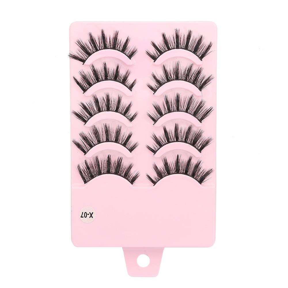 5 Pairs Flared Manga Lashes Wispy Faux Mink Lashes Hot Wet Eyelash Eye Makeup