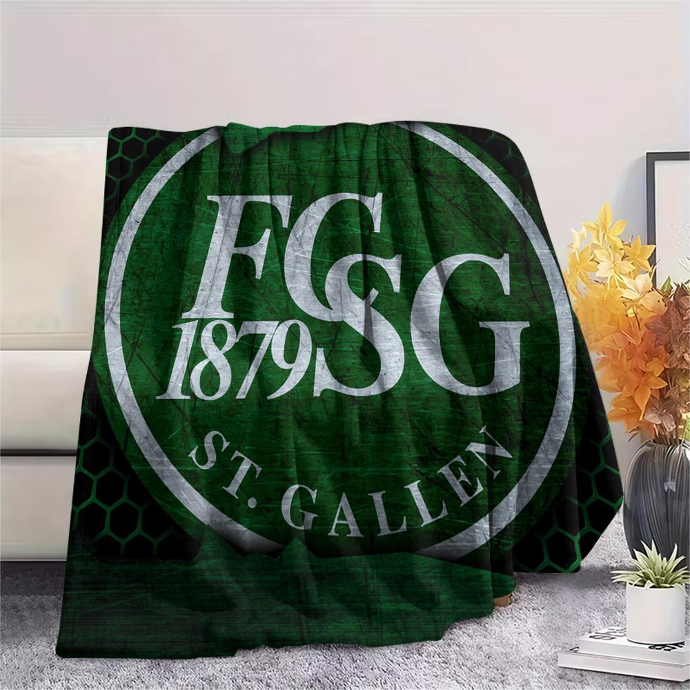 St. Gallen Voetbalclub Print Flanellen Deken, Hoge Kwaliteit Comfortabel voor Alle Seizoenen, Woondecoratie, Warmte en Comfort