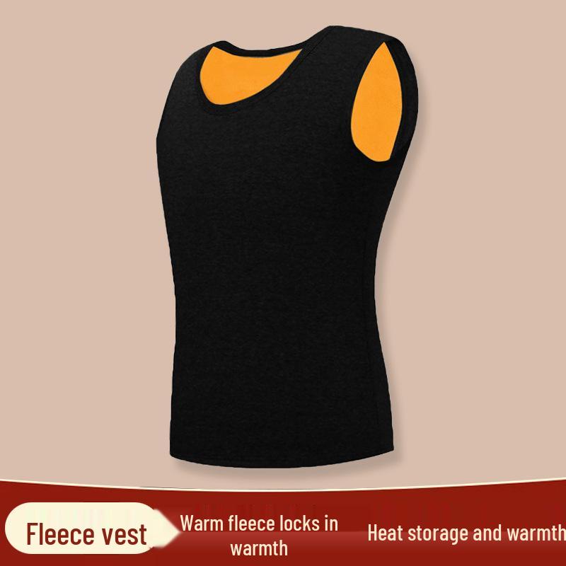 Men's Fleece-Lined Slim Fit Sleeveless Warm Vest Tank Top