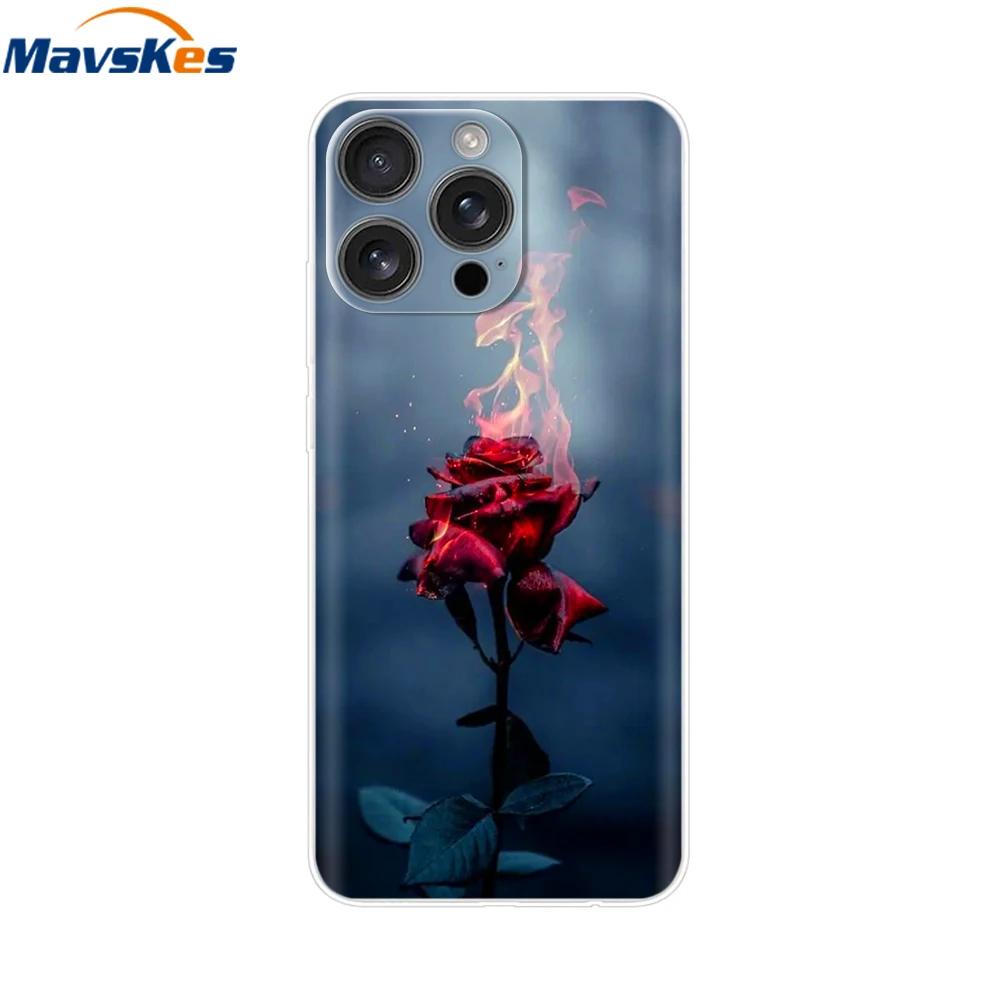 For iPhone 16 Pro Case 16 Plus Lovely Heart Soft Silicone TPU Painted Phone Cases for Apple iPhone16 Pro Max Cover Shell New Bag