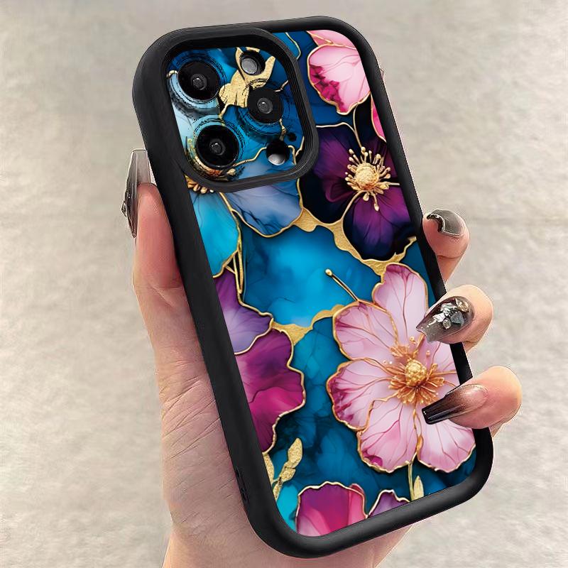 Vintage Floral Pattern Soft TPU Phone Case for Xiaomi Poco X7 X6 X5 X3 M6 F5 F6 F7 Pro 5G Shockproof Candy Silicone Bumper Cover