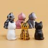 Small Bell Sitting Cat Figure Toy Mini Mini Cat Ornament Simulated Cat Model Doll  Desktop Decor