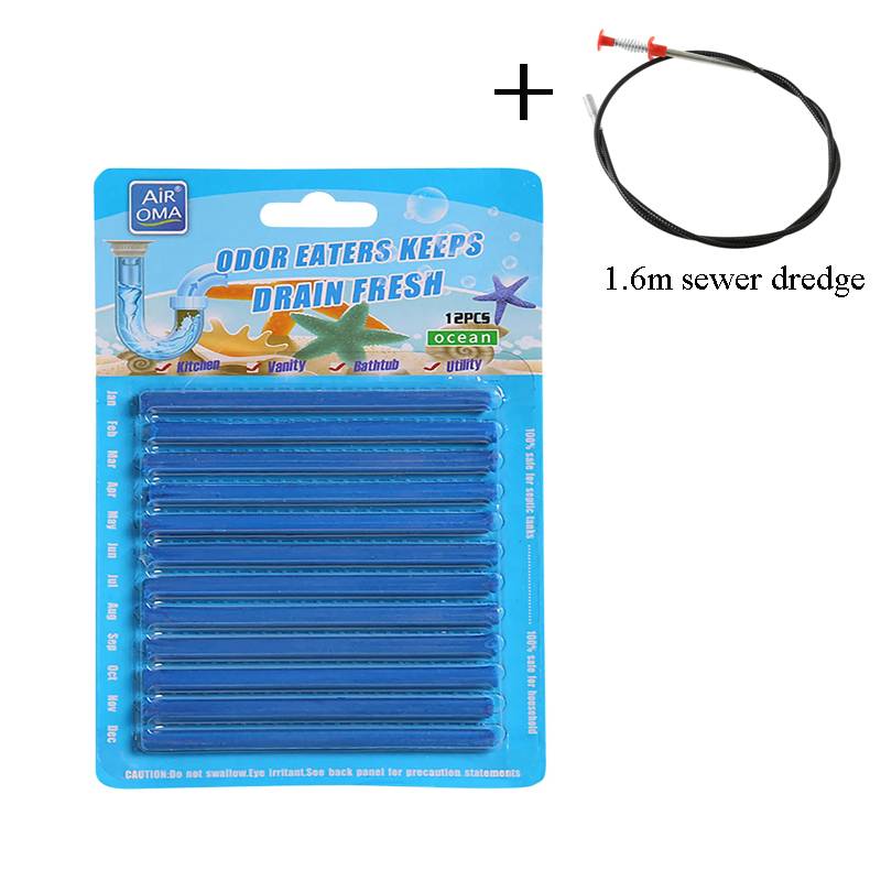 12pcs/set Pipe Cleaning Sticks Sewer Hair Cleaner Pool Cleaning Brush Water Pipe Dredge Tool Bathtub Drain Cleaner Home Supplies