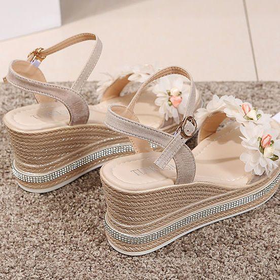 

Fashion Women s Sandals Flowers Platform Wedges Heel Ladies Shoes Pink Sandal Summer 2025 Comfortable on Offer Low Price Trend Footwear 35
