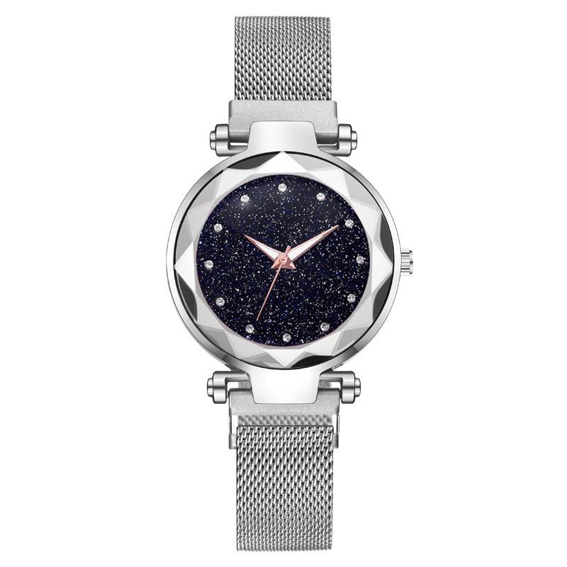Starry Surface Ladies Watch With Quartz Movement And Metal Strap For Casual Wear And Gift