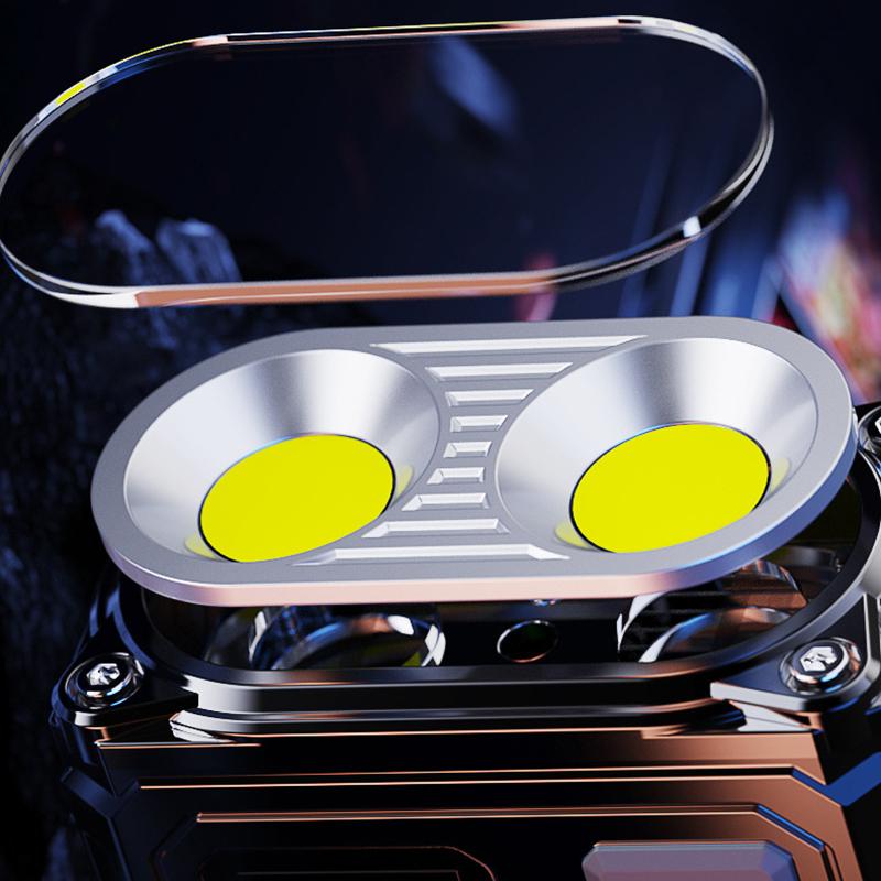 Mini Outdoor Flashlight Head Rotatable Work Light Keychain Light Burst Bright Dual Light Source