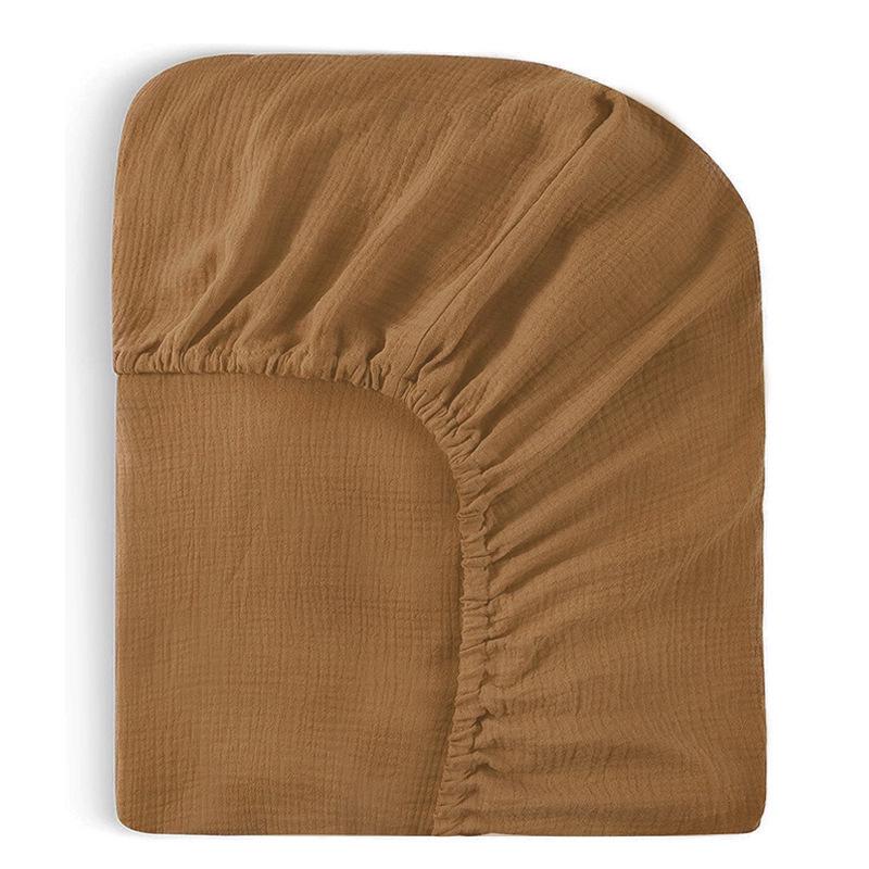Baby Pure Cotton Double Layer Gauze Crinkle Fitted Sheet Bed Cover