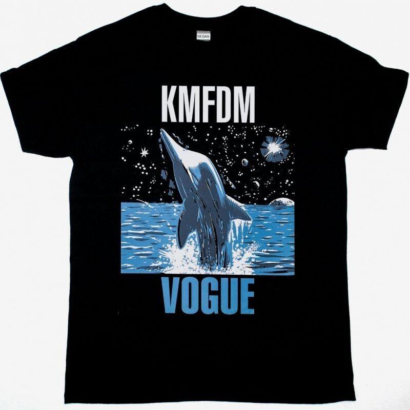 Vtg KMFDM Band VOGUE Short Sleeve Cotton Black T Shirt For Men SE236 Unisex T-Shirt L